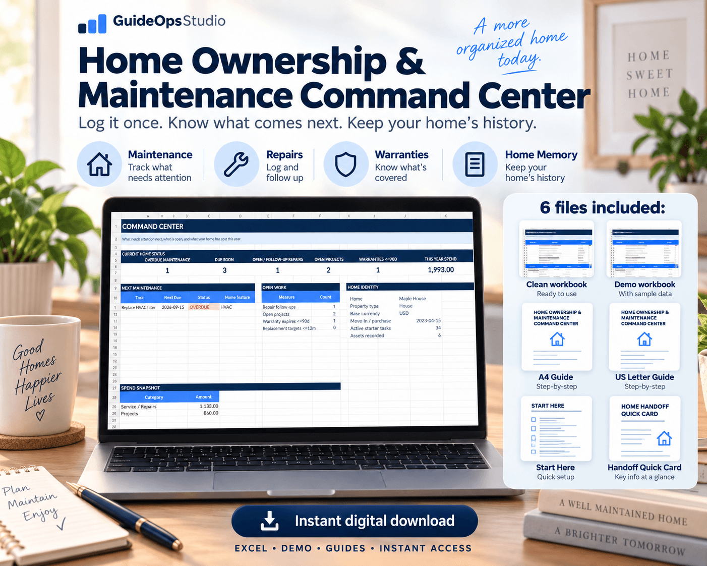 Home Ownership and Maintenance Command Center workbook preview
