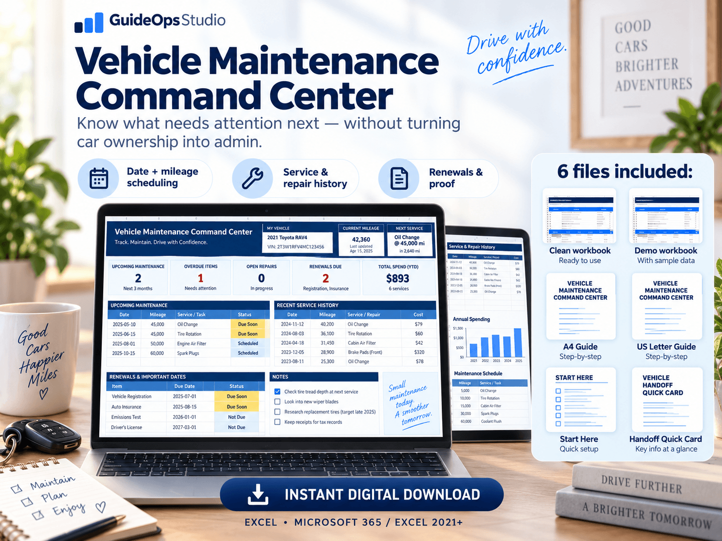 Vehicle Ownership and Maintenance Command Center workbook preview